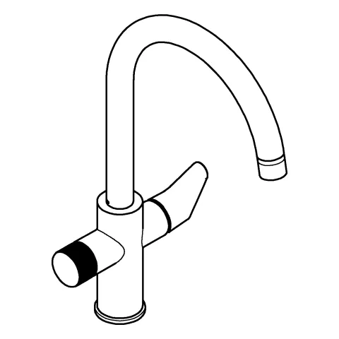 Grohe Blue Pure BauCurve Einzelarmatur, C-Auslauf, chrom Grohe Blue Pure BauCurve Einzelarmatur, C-Auslauf, chrom