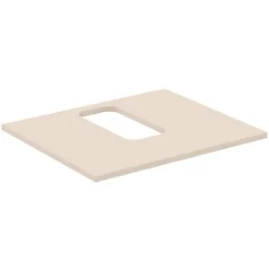 Waschtischplatte i.life B mittiger Ausschnitt für ein Wand-Waschtisch 602x507x18mm Weiß matt