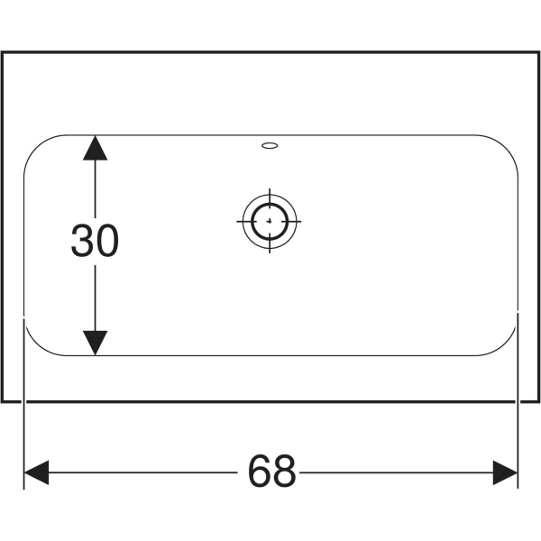 Aufsatzwaschtisch „iCon Light“, rechteckig 75 × 48 cm