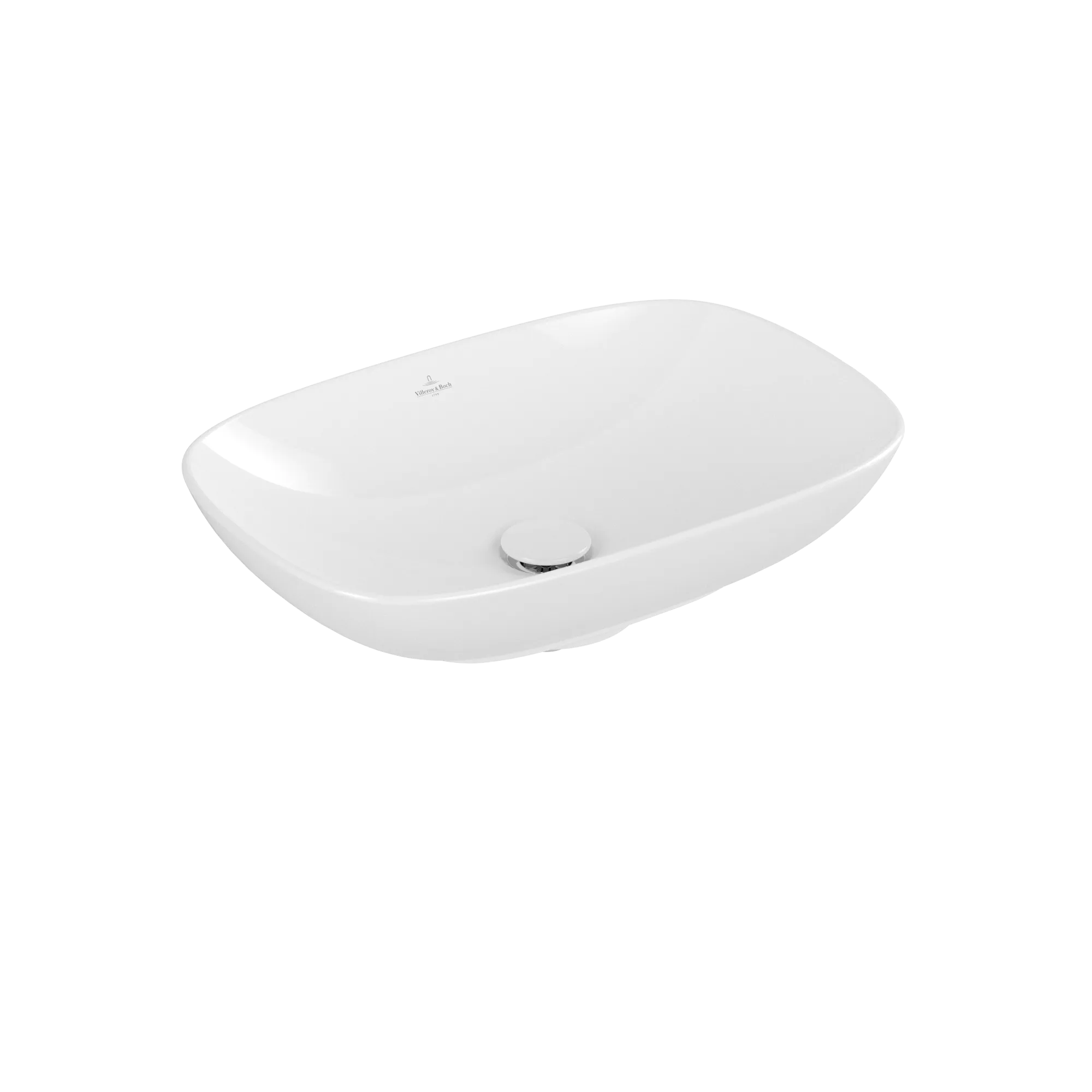 Villeroy & Boch Aufsatzwaschtisch aus TitanCeram „Loop & Friends“ 560 × 380 × 150 mm, ohne Hahnlochbohrung in Weiß Alpin Villeroy & Boch Aufsatzwaschtisch aus TitanCeram „Loop & Friends“ 560 × 380 × 150 mm, ohne Hahnlochbohrung in Weiß Alpin