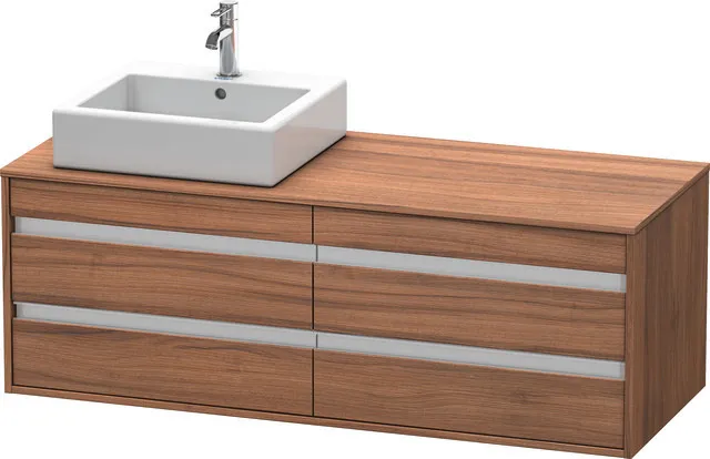 Duravit Waschtischunterschrank wandhängend „Ketho“ 140 × 49,6 × 55 cm Nussbaum Natur Duravit Waschtischunterschrank wandhängend „Ketho“ 140 × 49,6 × 55 cm Nussbaum Natur