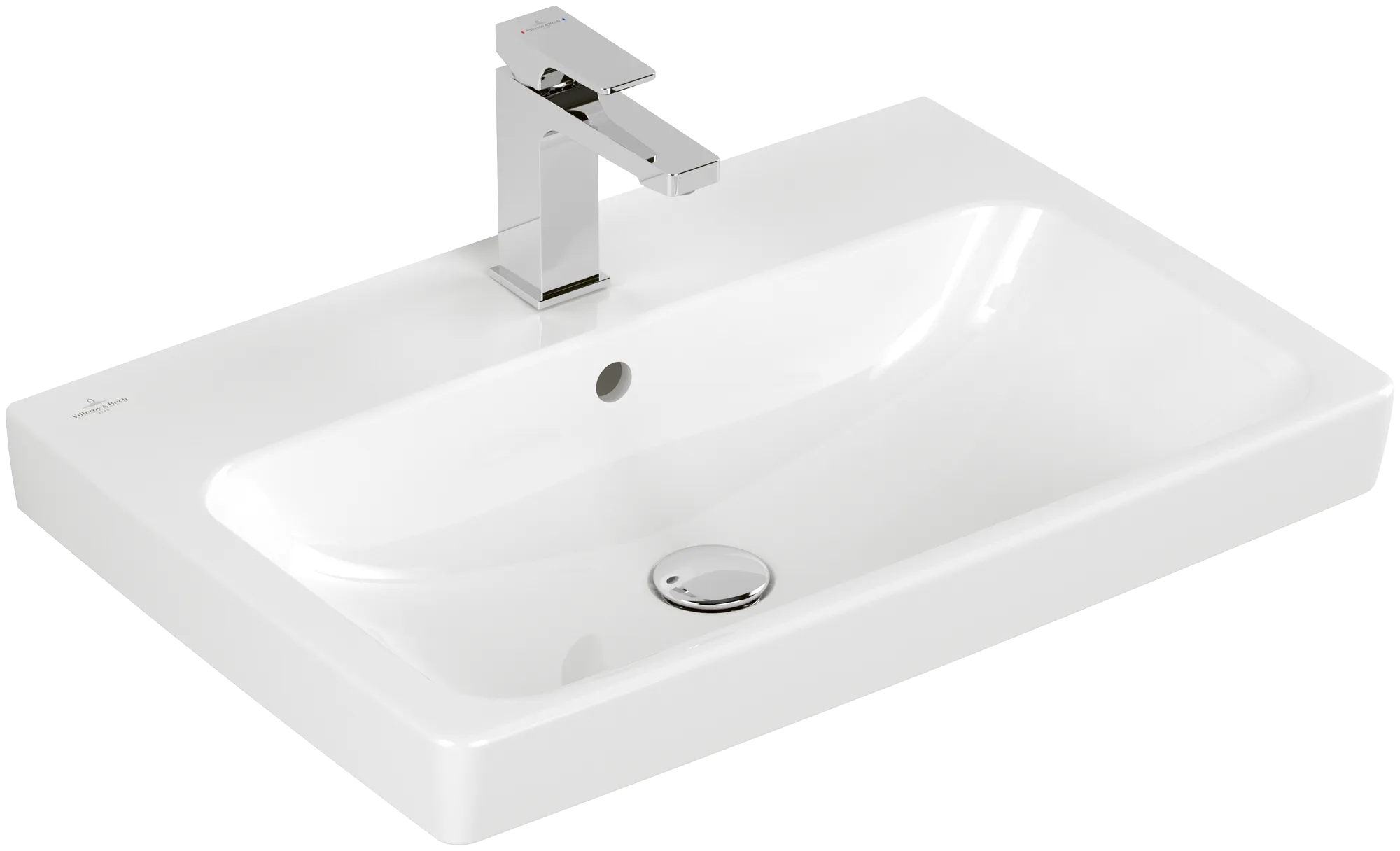 Villeroy & Boch Waschbecken „Architectura“ 650 × 445 × 165 mm, ohne Hahnlochbohrung, Hahnlochposition mittig in Weiß Alpin Villeroy & Boch Waschbecken „Architectura“ 650 × 445 × 165 mm, ohne Hahnlochbohrung, Hahnlochposition mittig in Weiß Alpin