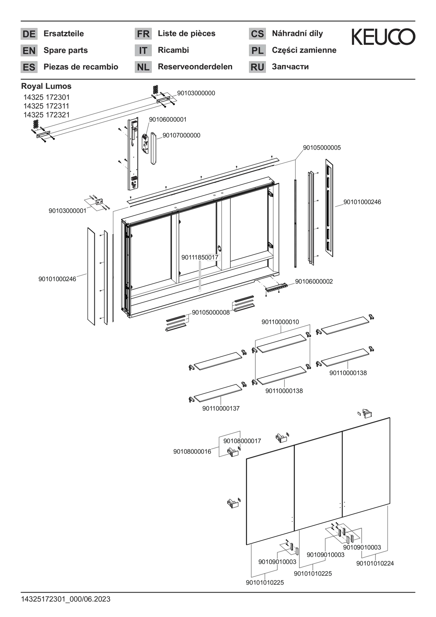 KEUCO Wandvorbau Spiegelschrank mit verdecktem Ablagefach „Royal Lumos“ in Silber (eloxiert), Aufputz, mit Steckdosen, ohne Spiegelheizung 1200 × 735 × 130 mm