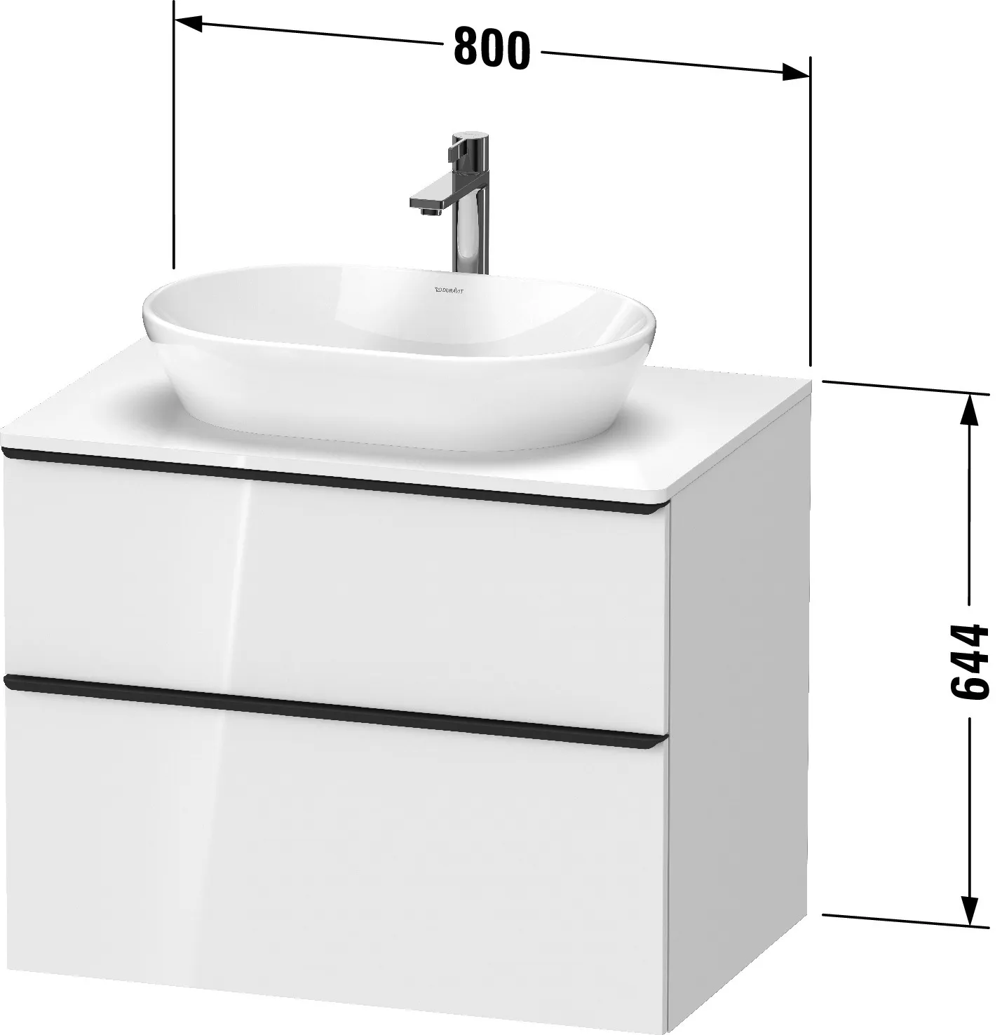 Duravit Waschtischunterschrank wandhängend „D-Neo“ 80 × 66,4 × 55 cm in Betongrau Matt Duravit Waschtischunterschrank wandhängend „D-Neo“ 80 × 66,4 × 55 cm in Betongrau Matt