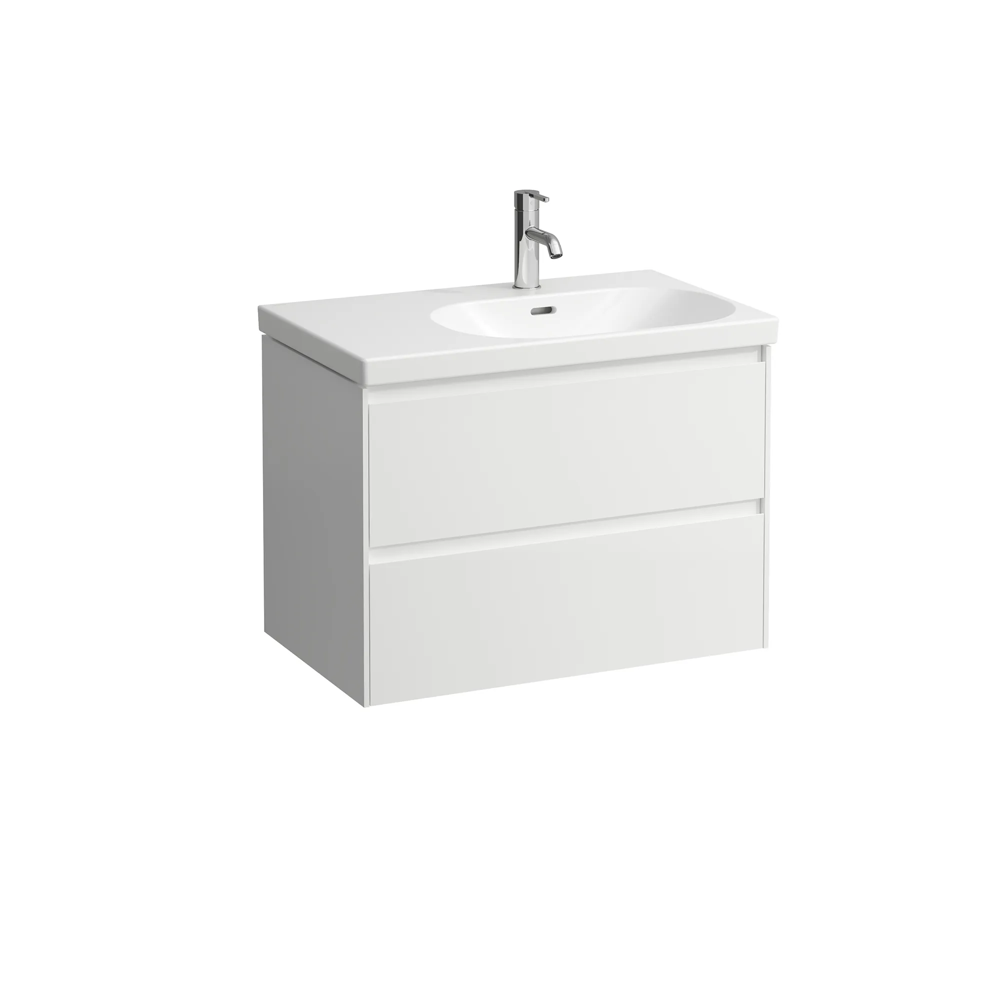 Waschtischunterbau LANI 448x735x515 mit 2 Schubladen integrierter Griffleiste Vollauszug und Soft-Close für Waschtisch LUA H817085 weiß matt Front- & Korpusfarbe: Weiß matt Waschtischunterbau LANI 448x735x515 mit 2 Schubladen integrierter Griffleiste Vollauszug und Soft-Close für Waschtisch LUA H817085 weiß matt Front- & Korpusfarbe: Weiß matt