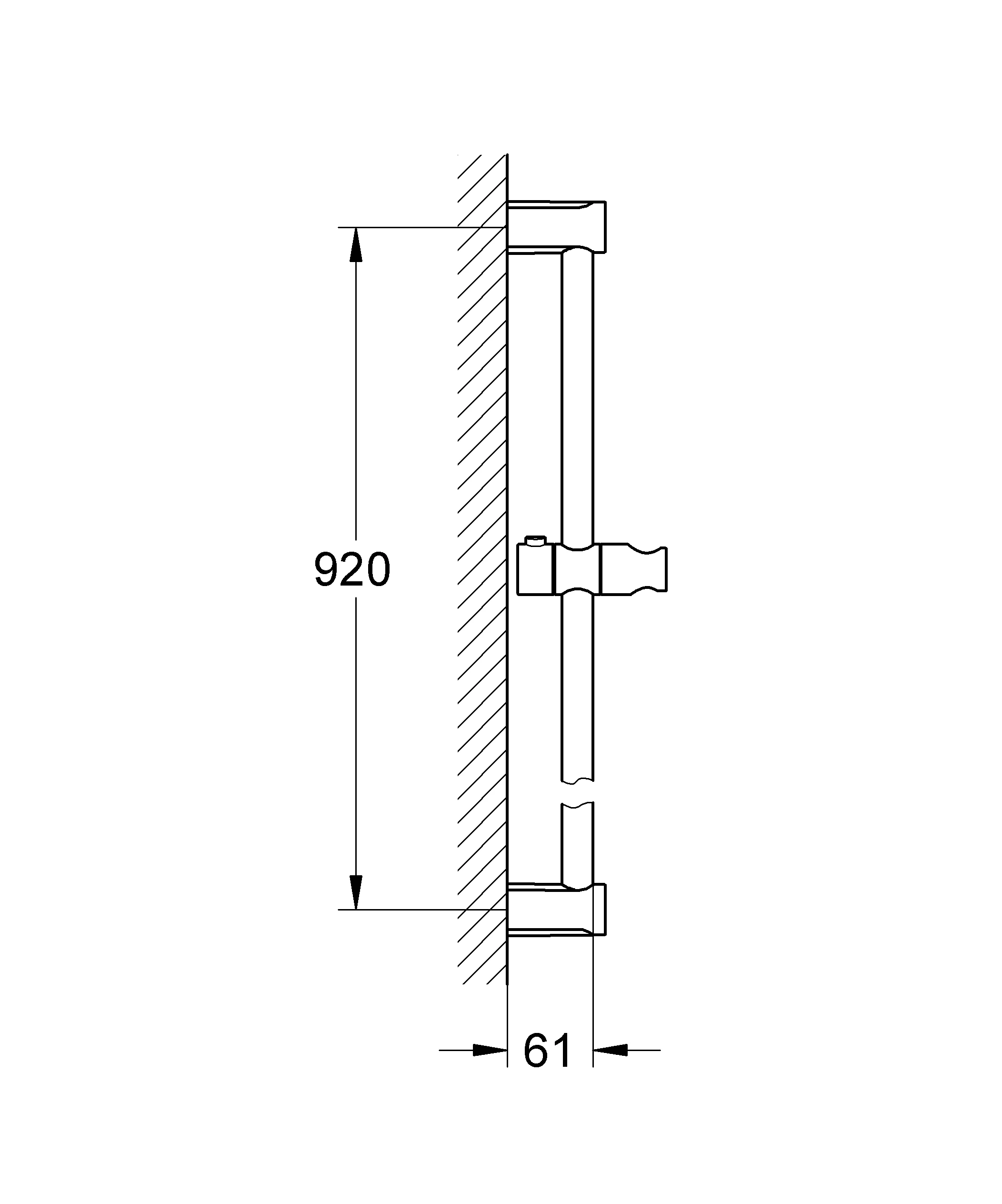 Brausestange Tempesta Cosmopolitan 27522, 900 mm, chrom