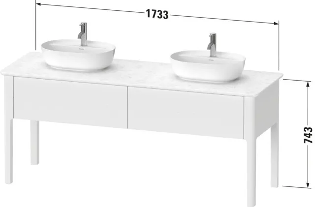 Duravit Waschtischunterschrank bodenstehend „Luv“ 173,3 × 74,3 × 57 cm Taupe Seidenmatt
