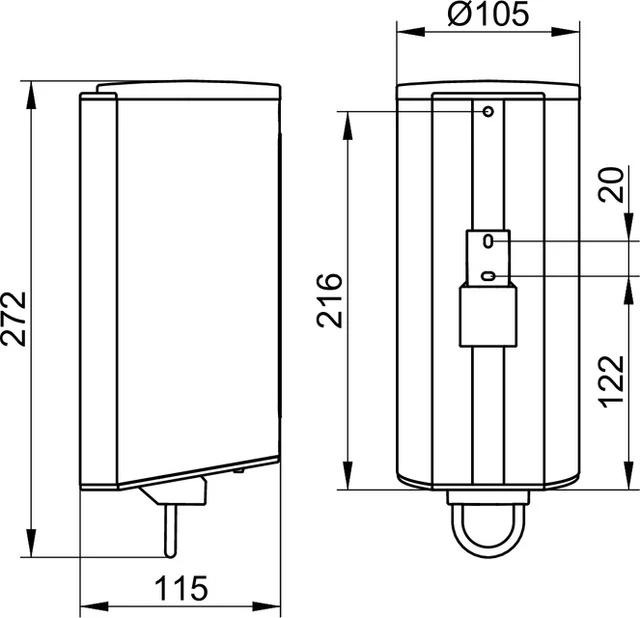 Plan 14954170100 Lotionspender m. Pumpe u. Kunststoff-Einsatz silber-eloxiert