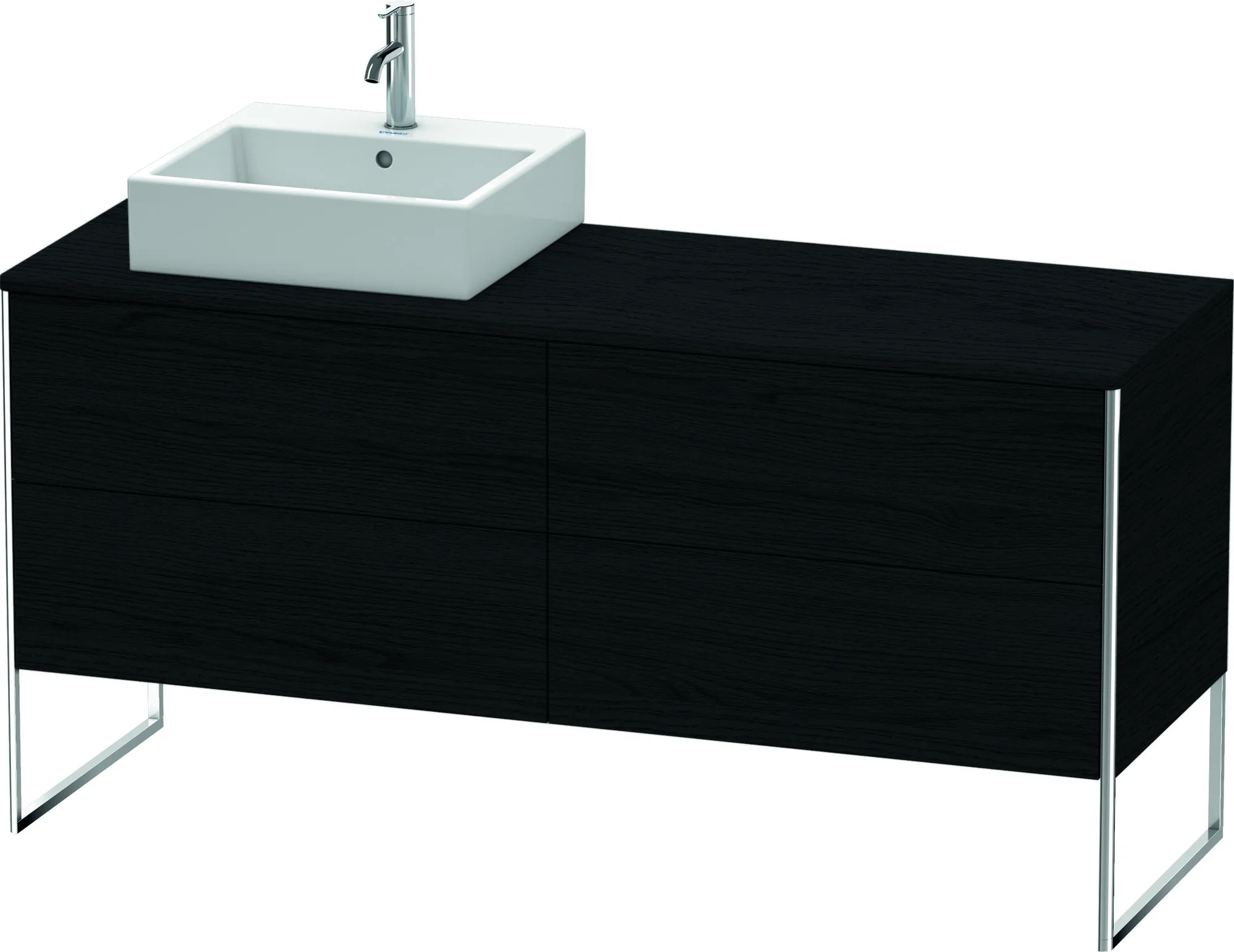 Duravit Waschtischunterschrank bodenstehend „XSquare“ 160 × 77,8 × 54,8 cm Eiche Schwarz Duravit Waschtischunterschrank bodenstehend „XSquare“ 160 × 77,8 × 54,8 cm Eiche Schwarz