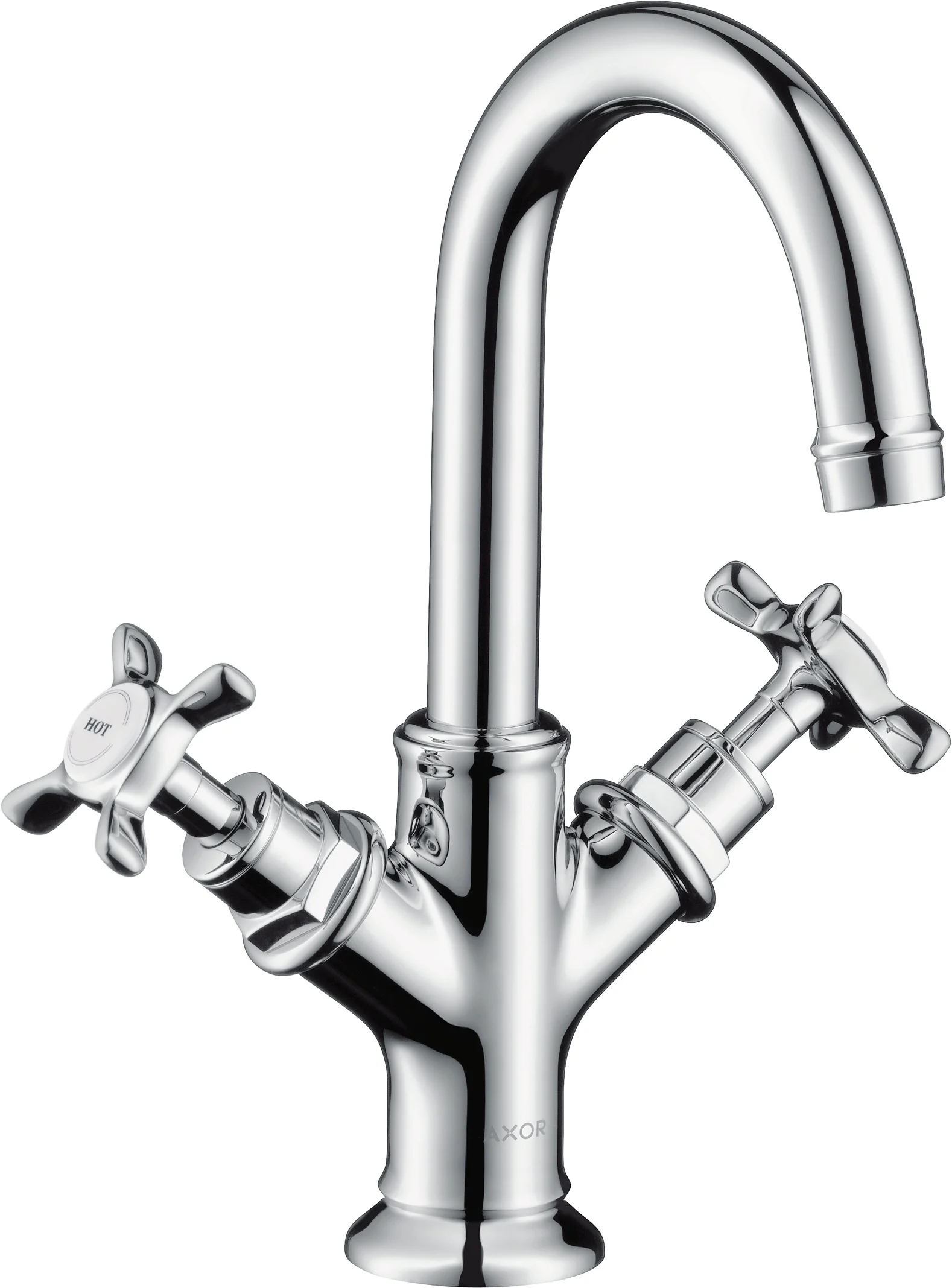 Hansgrohe AXOR Montreux 2-Griff Waschtischarmatur in Chrom, ComfortZone 160, Ausladung 117 mm, Auslaufhöhe 159 mm, Kreuzgriff, Laminarstrahl, max. Durchfluss 5 l/min