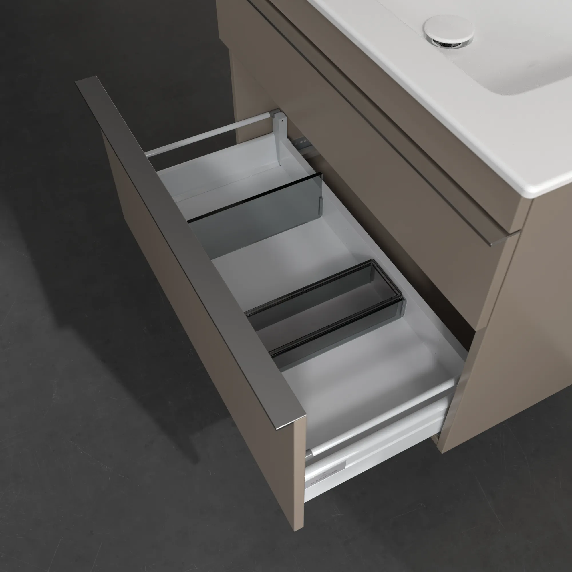 Villeroy & Boch Waschtischunterschrank „Venticello“ für Schrankwaschtisch 753 × 590 × 502 mm Taupe, für Becken mittig