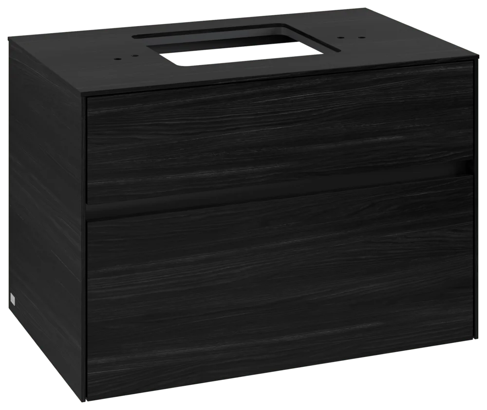 Villeroy & Boch Waschbeckenunterschrank Collaro C124B0, Eckig Black Oak, 800x548x500mm, mit Beleuchtung und SoftClosing Villeroy & Boch Waschbeckenunterschrank Collaro C124B0, Eckig Black Oak, 800x548x500mm, mit Beleuchtung und SoftClosing