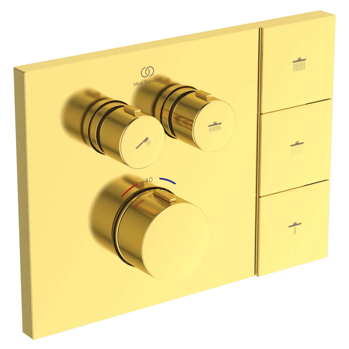 Armaturen-Paket, Brausethermostat Unterputz Bausatz 2 für Fertigmontage, Unterputz-Bausatz 1 Easy-Box, Regenbrause, Wandanschluss, Handbrause, Wandanschlussbogen Unterputz, Brauseschlauch Brushed Gold Armaturen-Paket, Brausethermostat Unterputz Bausatz 2 für Fertigmontage, Unterputz-Bausatz 1 Easy-Box, Regenbrause, Wandanschluss, Handbrause, Wandanschlussbogen Unterputz, Brauseschlauch Brushed Gold