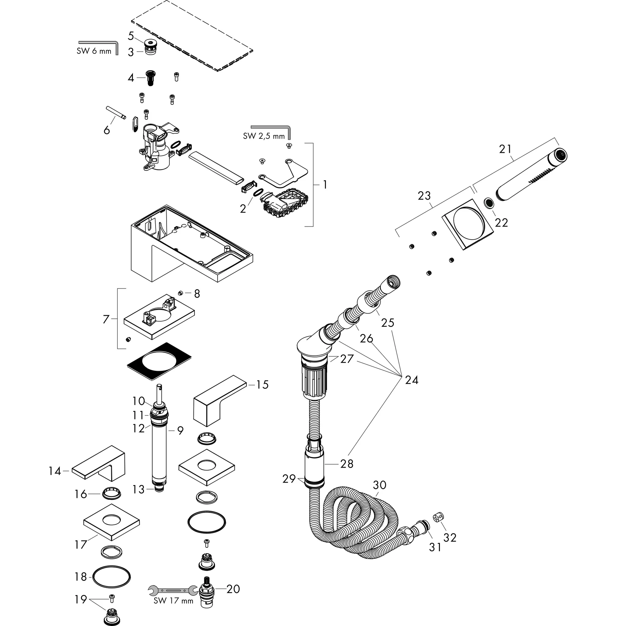 AXOR MyEdition 4-Loch Wannenrandarmatur ohne Platte Chrom AXOR MyEdition 4-Loch Wannenrandarmatur ohne Platte Chrom