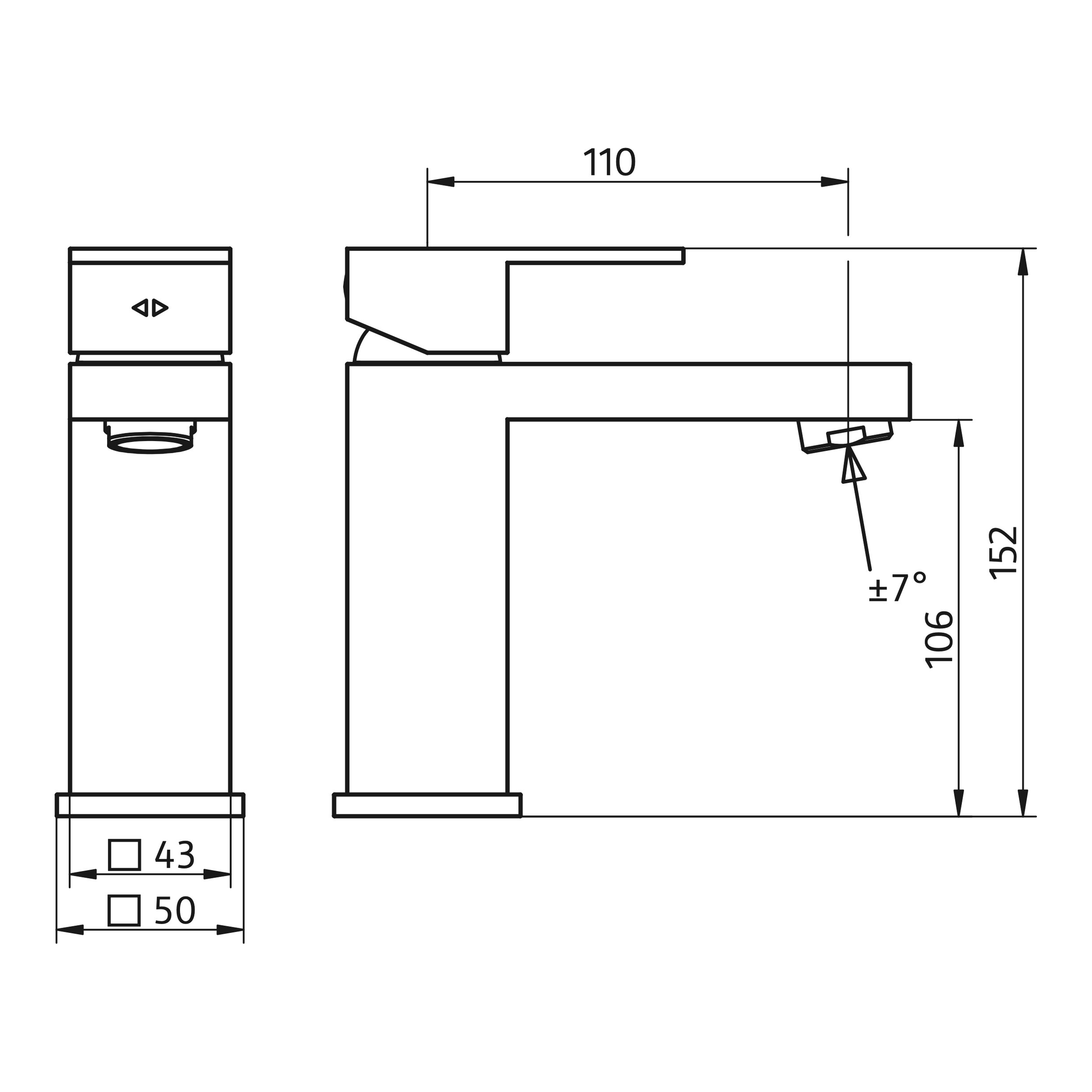 Waschtisch-Einhebelmischer Ausladung 110 mm Waschtisch-Einhebelmischer Ausladung 110 mm