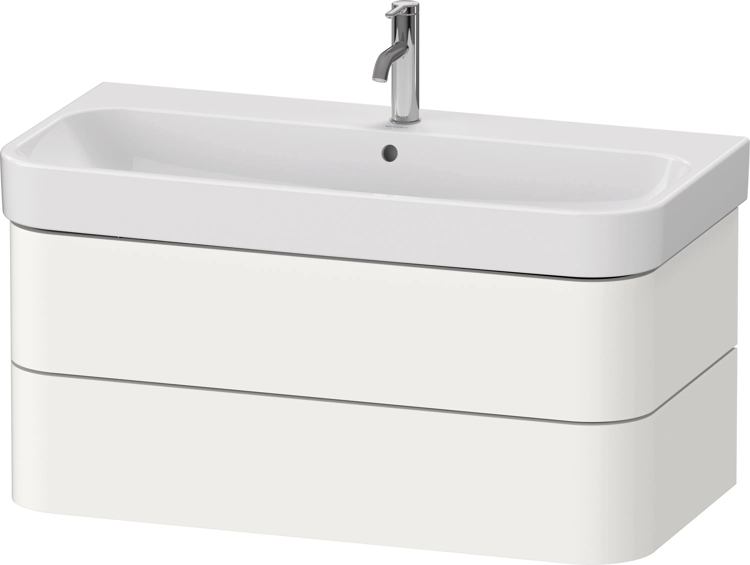 Duravit Waschtischunterschrank wandhängend „Happy D.2 Plus“ 97,5 × 41,5 × 49 cm Weiß Supermatt Duravit Waschtischunterschrank wandhängend „Happy D.2 Plus“ 97,5 × 41,5 × 49 cm Weiß Supermatt