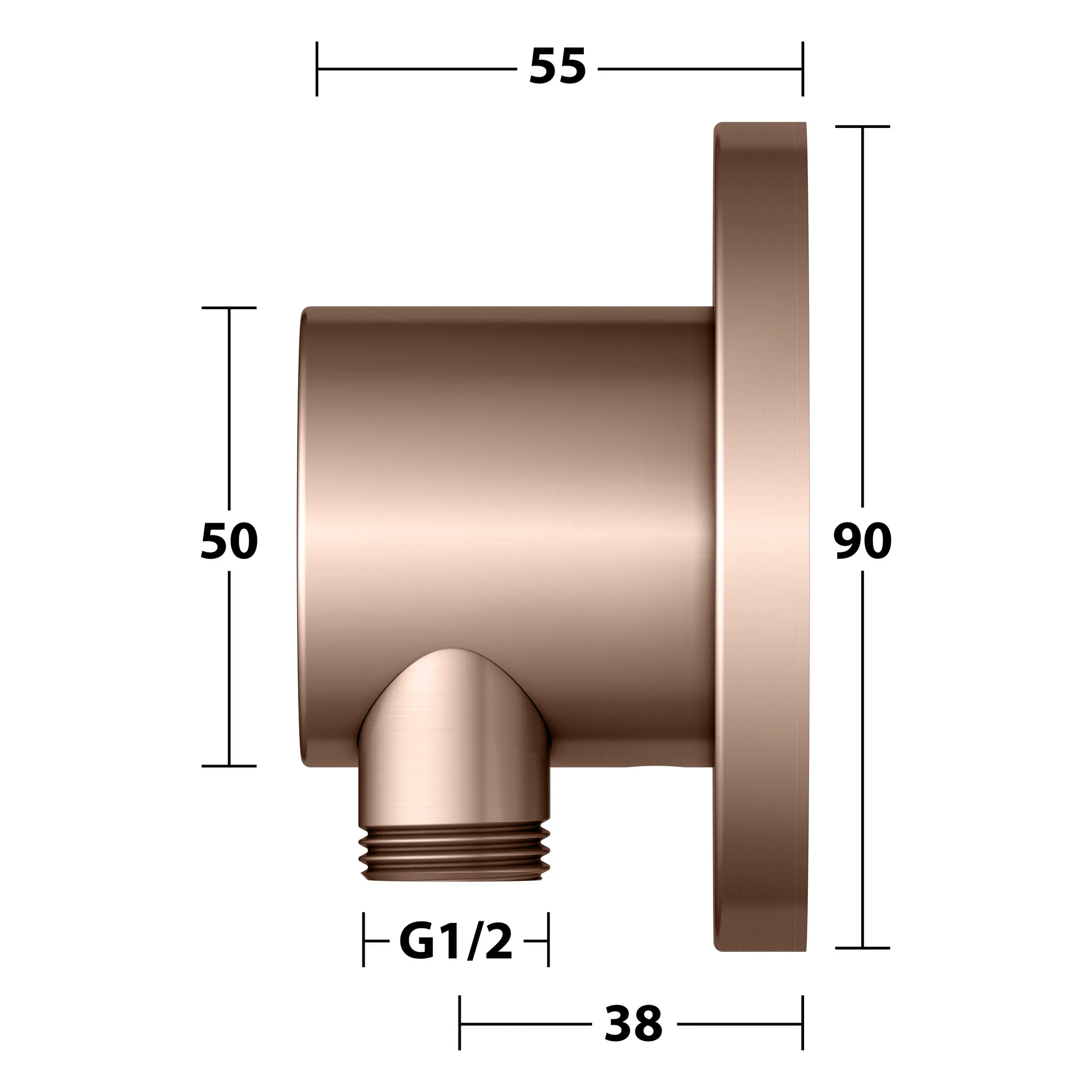 IXMO Schlauchanschluß DN15 rund Rotgold gebürstet