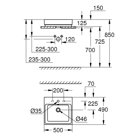 Aufsatzwaschtisch Cube Keramik 39478_H, 500 x 490 mm, 1 Hahnloch, 2 weitere vorgestochen, Rückseite glasiert, PureGuard Hygieneoberfläche, aus Sanitärkeramik, alpinweiß Aufsatzwaschtisch Cube Keramik 39478_H, 500 x 490 mm, 1 Hahnloch, 2 weitere vorgestochen, Rückseite glasiert, PureGuard Hygieneoberfläche, aus Sanitärkeramik, alpinweiß