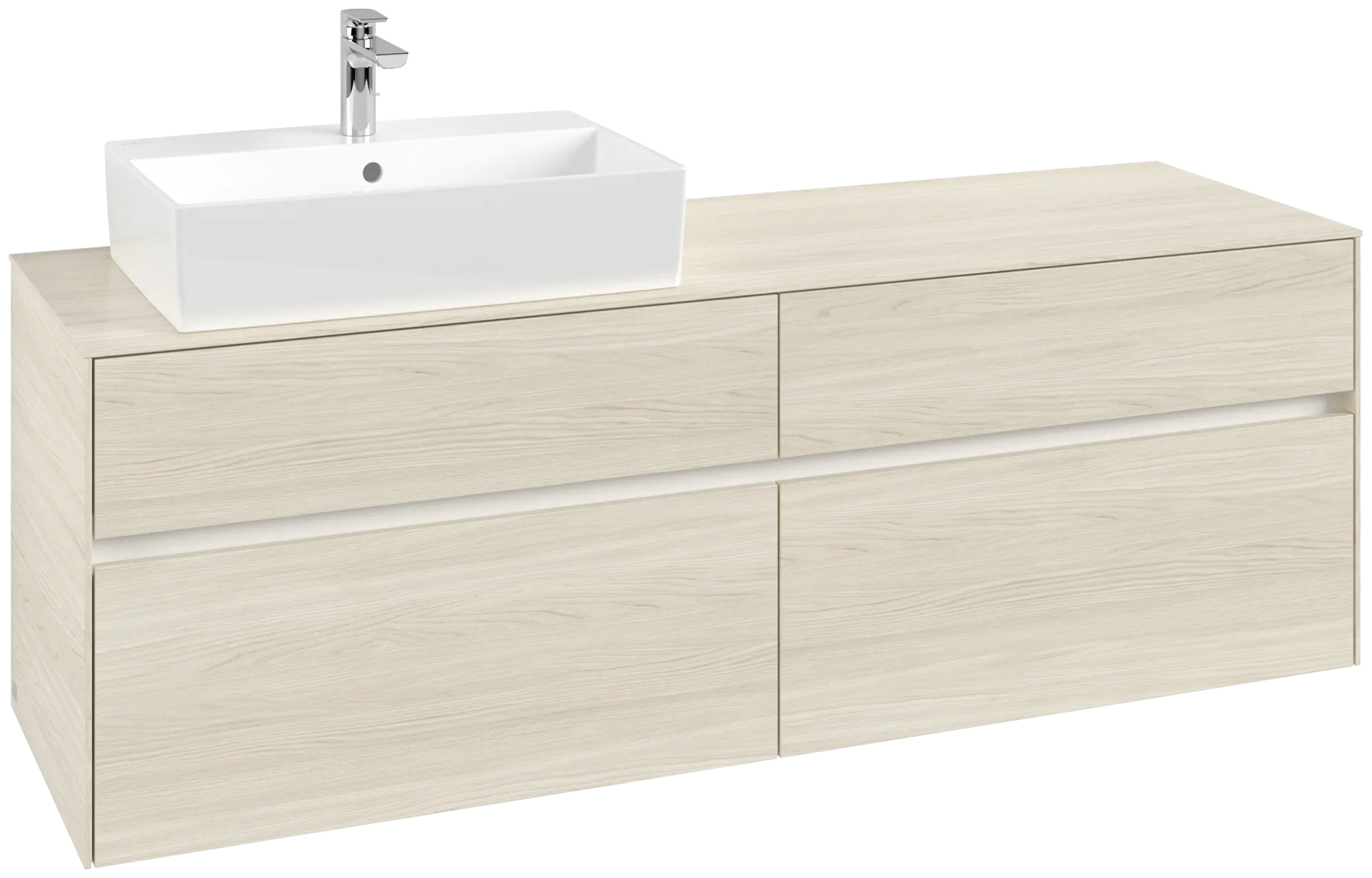 Villeroy & Boch Collaro Waschbeckenunterschrank C13500, 1600x548x500mm, links, White Oak
