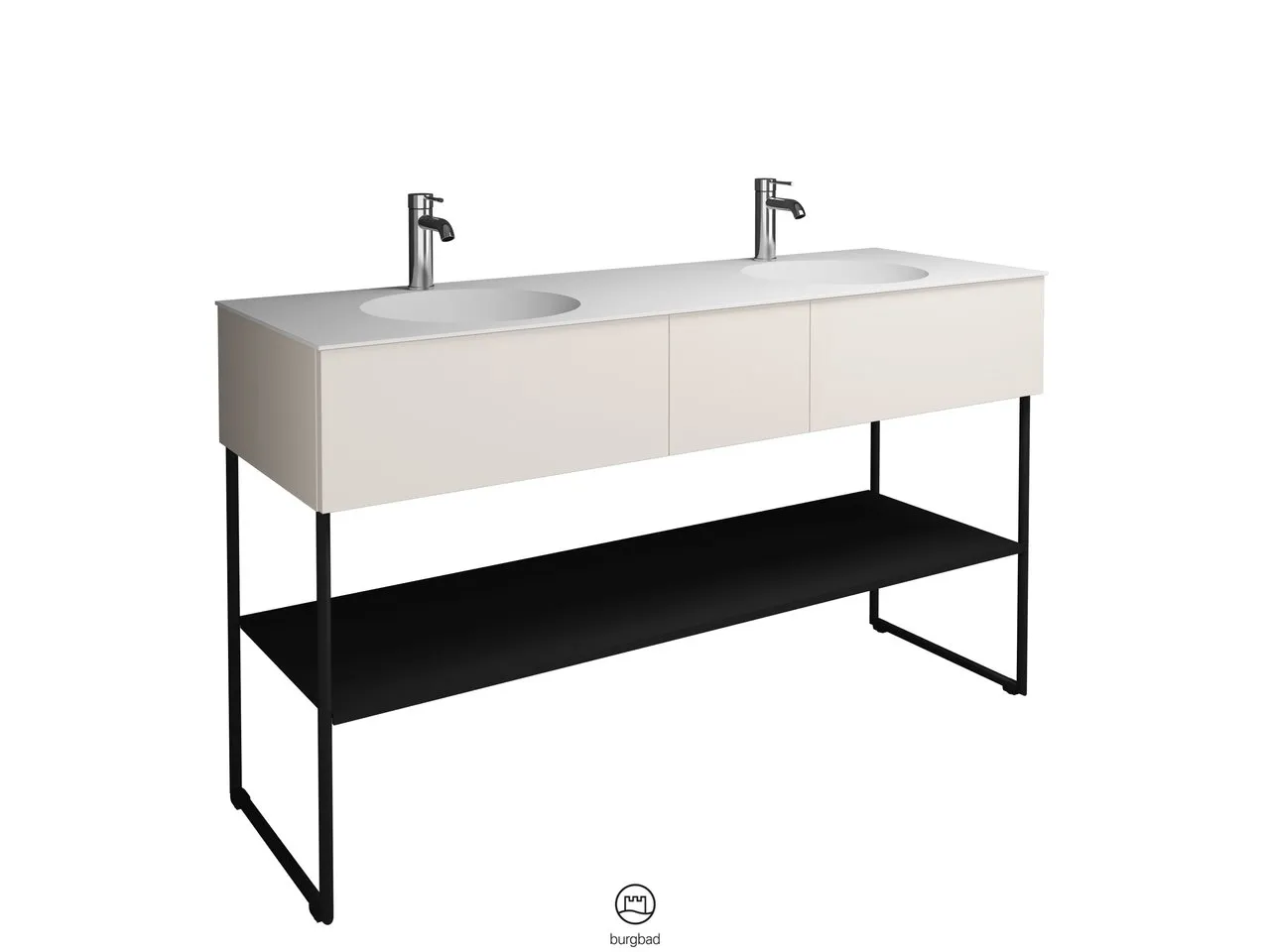 burgbad Coco HGL Mineralguss-Waschtisch inkl. Waschtischunterschrank, 505x1506x870mm burgbad Coco HGL Mineralguss-Waschtisch inkl. Waschtischunterschrank, 505x1506x870mm
