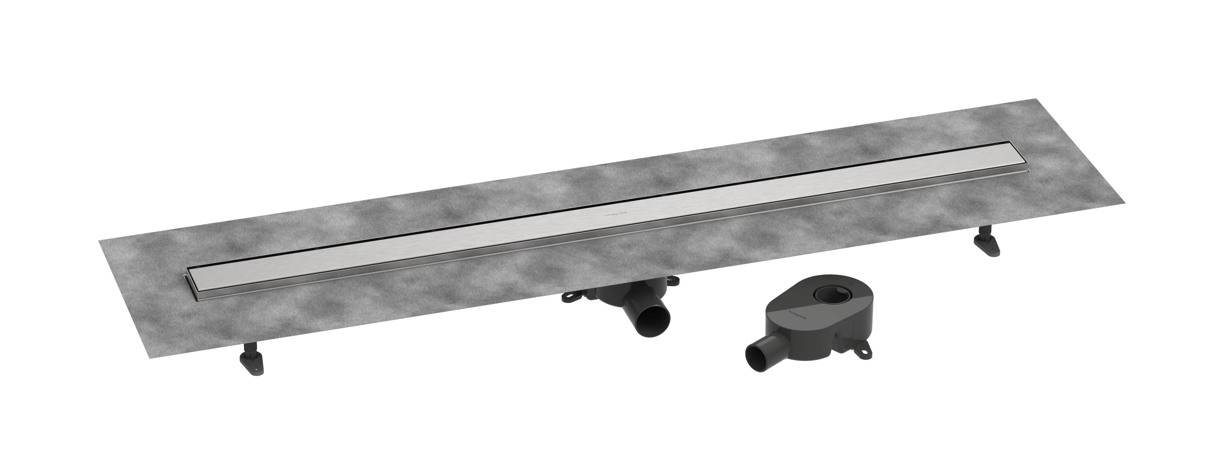 Hansgrohe RainDrain Go Komplettset Duschrinne 1200 mm rückseitig befliessbar Edelstahl V2A DN40/DN50 Standard-/flache Installation