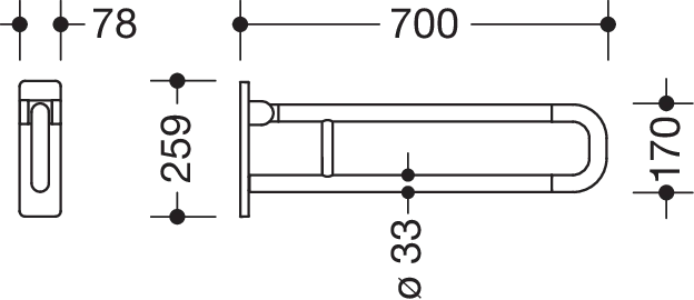 HEWI Stützklappgriff „Serie 801“