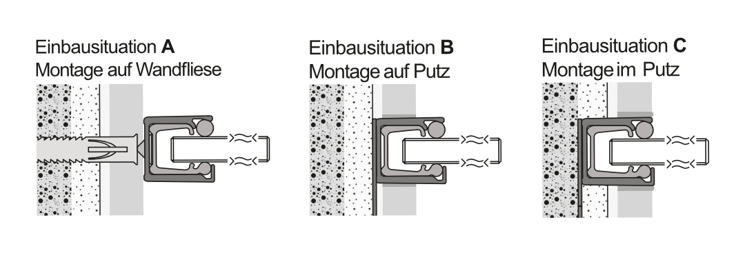 HSK Duschabtrennung 3-teilig „Aperto“ Drehtür mit Festfeld und Seitenteil in Fluchten für Nische Glas Chinchilla, Profile Chromoptik (Alu Hochglanz poliert)