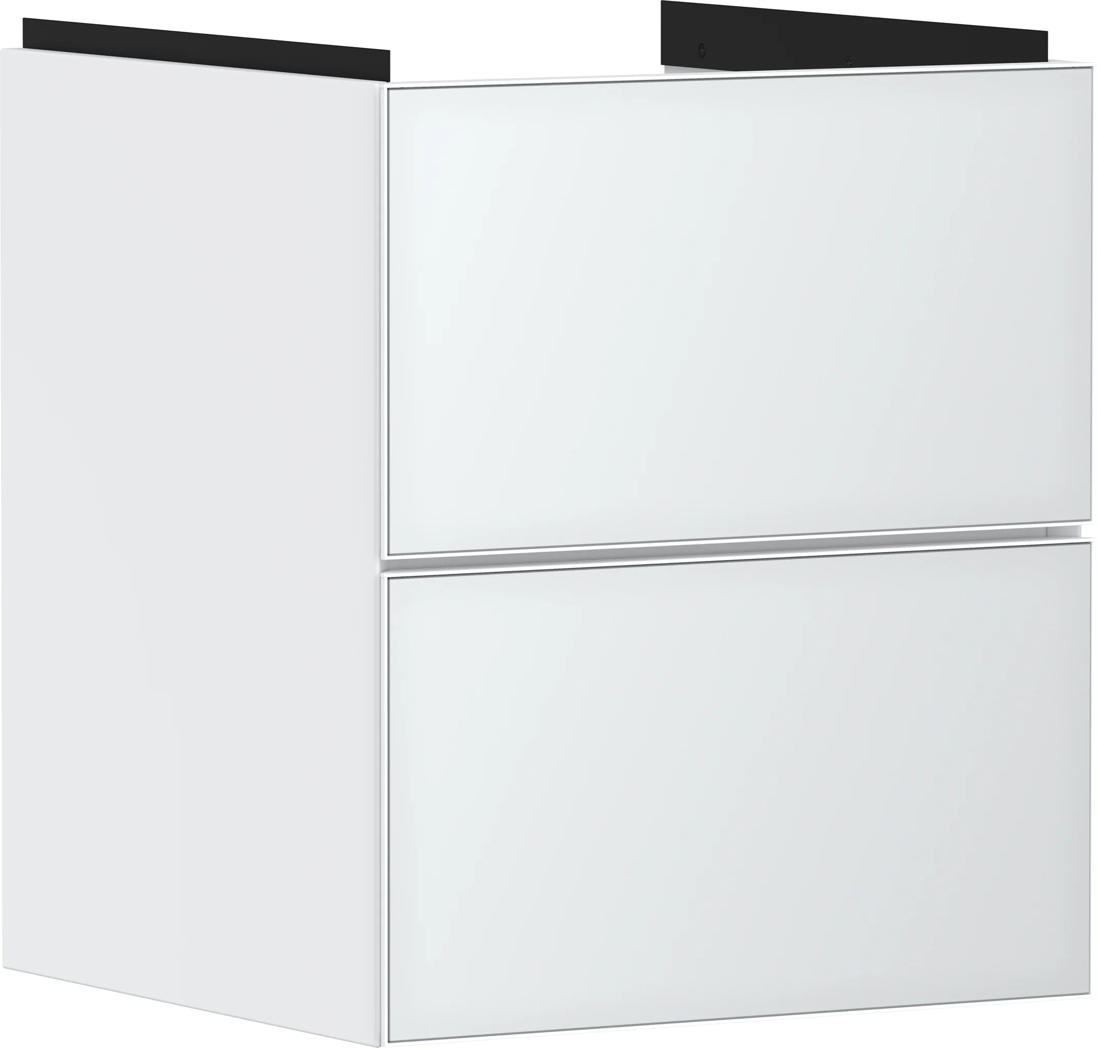Hansgrohe Xevolos E Waschtischunterschrank Mattweiß Metallic, 480/475 mm, 2 Schubkästen, griff- und siphonausschnittlos, SoftClose, vormontiert Hansgrohe Xevolos E Waschtischunterschrank Mattweiß Metallic, 480/475 mm, 2 Schubkästen, griff- und siphonausschnittlos, SoftClose, vormontiert