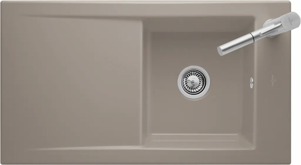 Villeroy & Boch Einbau-Küchenspülbecken „Timeline“ 50 900 × 510 × 220 mm in Fossil Villeroy & Boch Einbau-Küchenspülbecken „Timeline“ 50 900 × 510 × 220 mm in Fossil