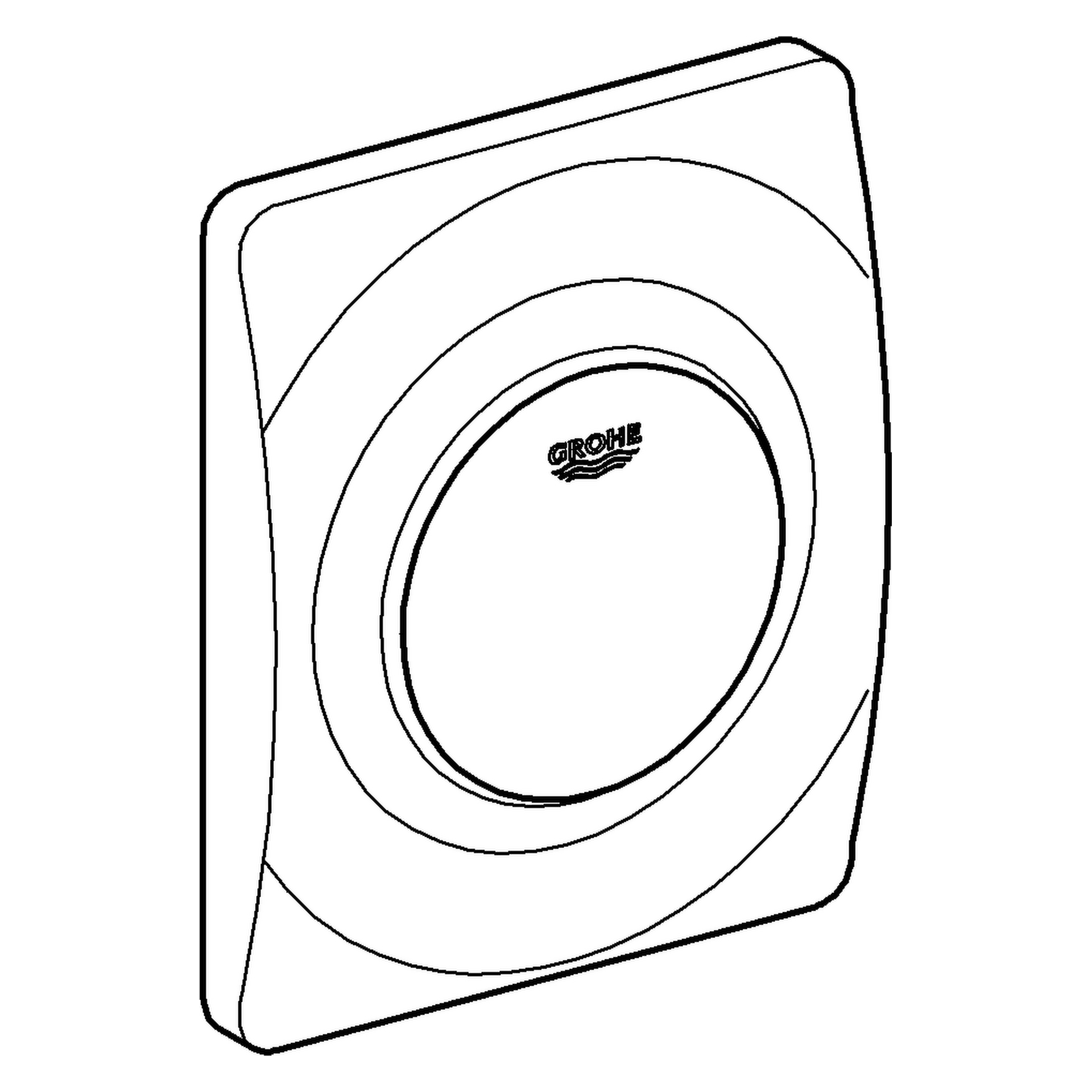 Urinal-Betätigung Surf 38808, 116 × 144 mm, Fertigmontageset für Rapido U oder Rapido UMB, alpinweiß