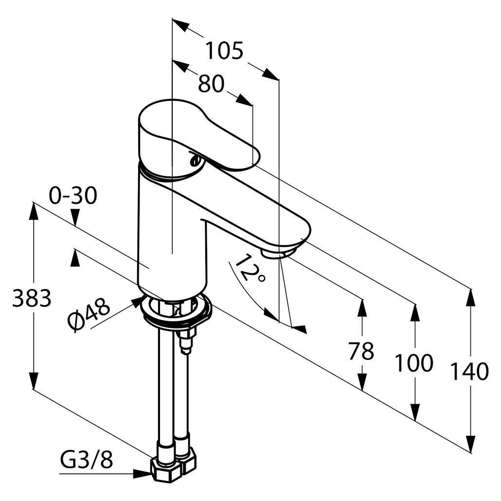 Kludi OBJEKTA Waschtisch-EHM DN 15 chrom