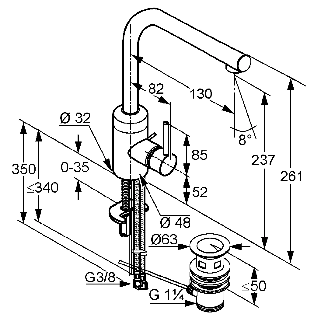 BOZZ WaschtischEHM DN 15 Ablaufgarnitur, seitl. Bedienung chrom BOZZ WaschtischEHM DN 15 Ablaufgarnitur, seitl. Bedienung chrom
