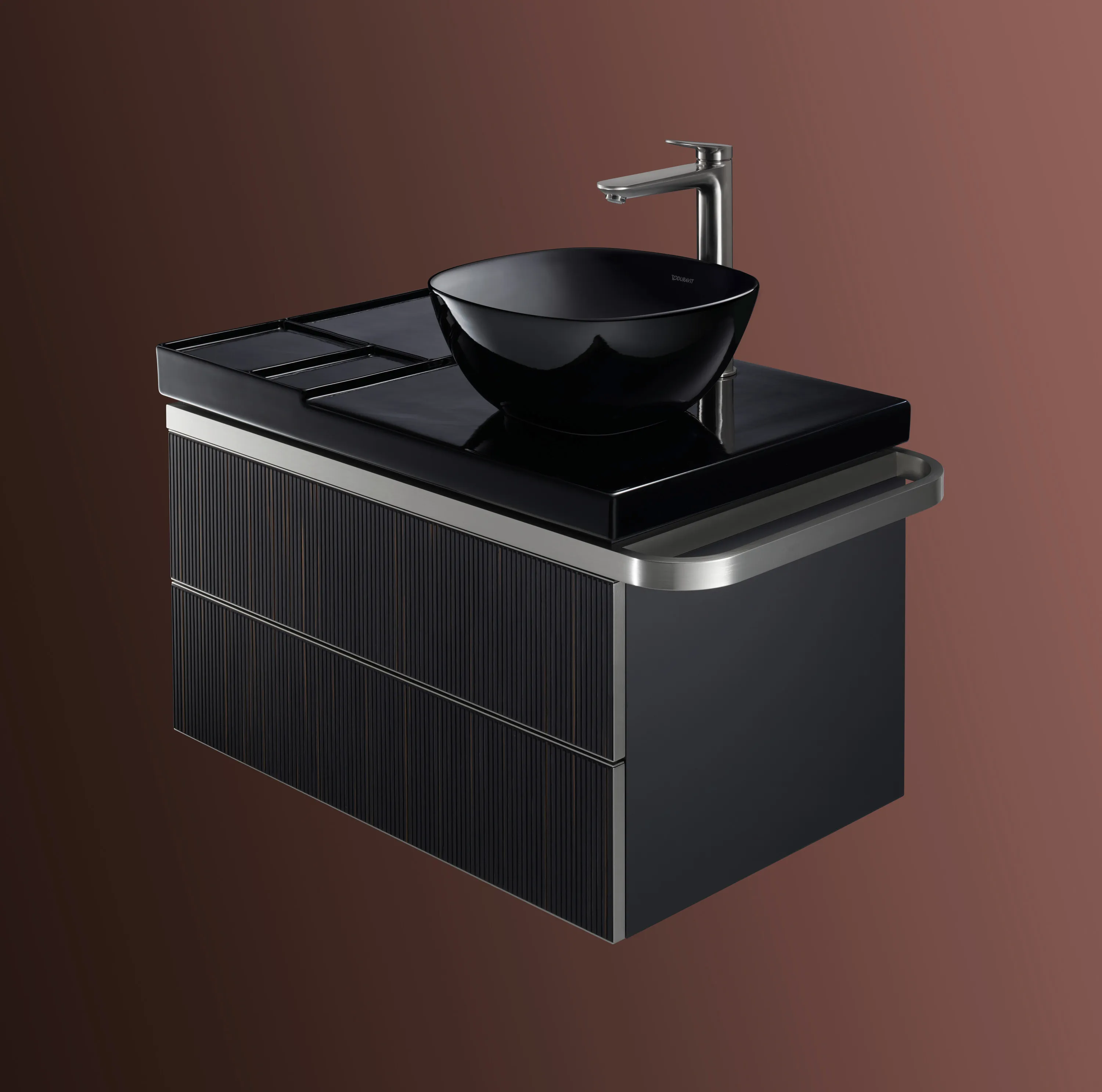 Einhand-Waschtischarmatur „Wave“ Ausladung 176 mm in Edelstahl (gebürstet)