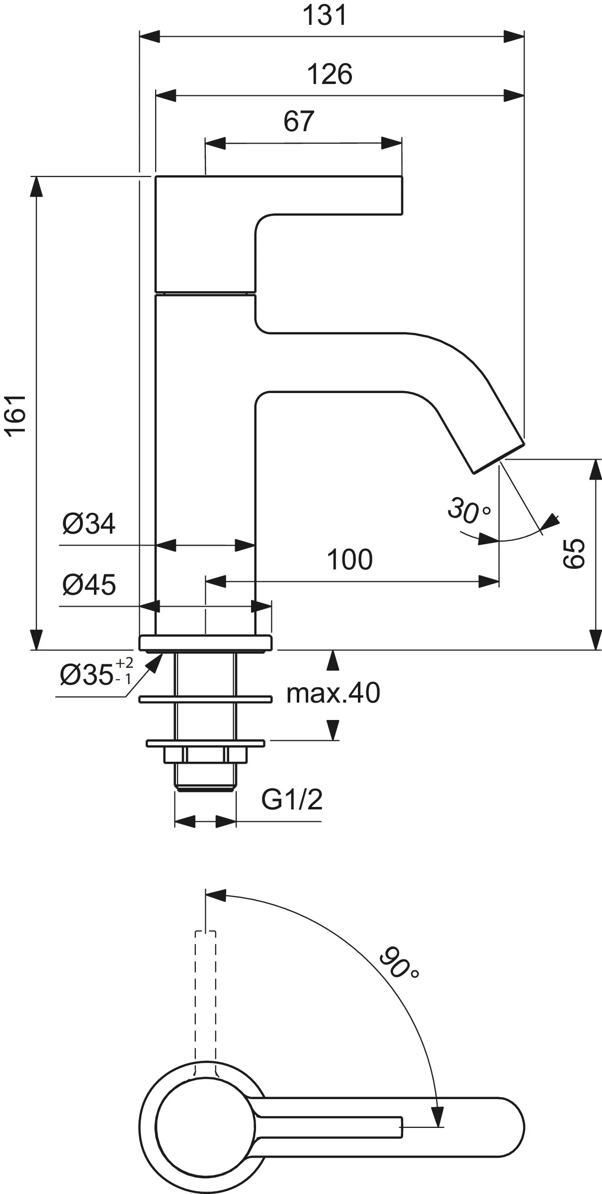 Standventil Joy Ausladung 100mm Brushed Gold Standventil Joy Ausladung 100mm Brushed Gold
