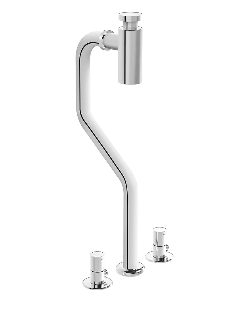 Zubehör Design Siphon zu Monoblock # 7814 Bodenmontage Abgangsrohr und Rosette mit 2 Eckventilen G 1 1/4″ Chrom Zubehör Design Siphon zu Monoblock # 7814 Bodenmontage Abgangsrohr und Rosette mit 2 Eckventilen G 1 1/4″ Chrom