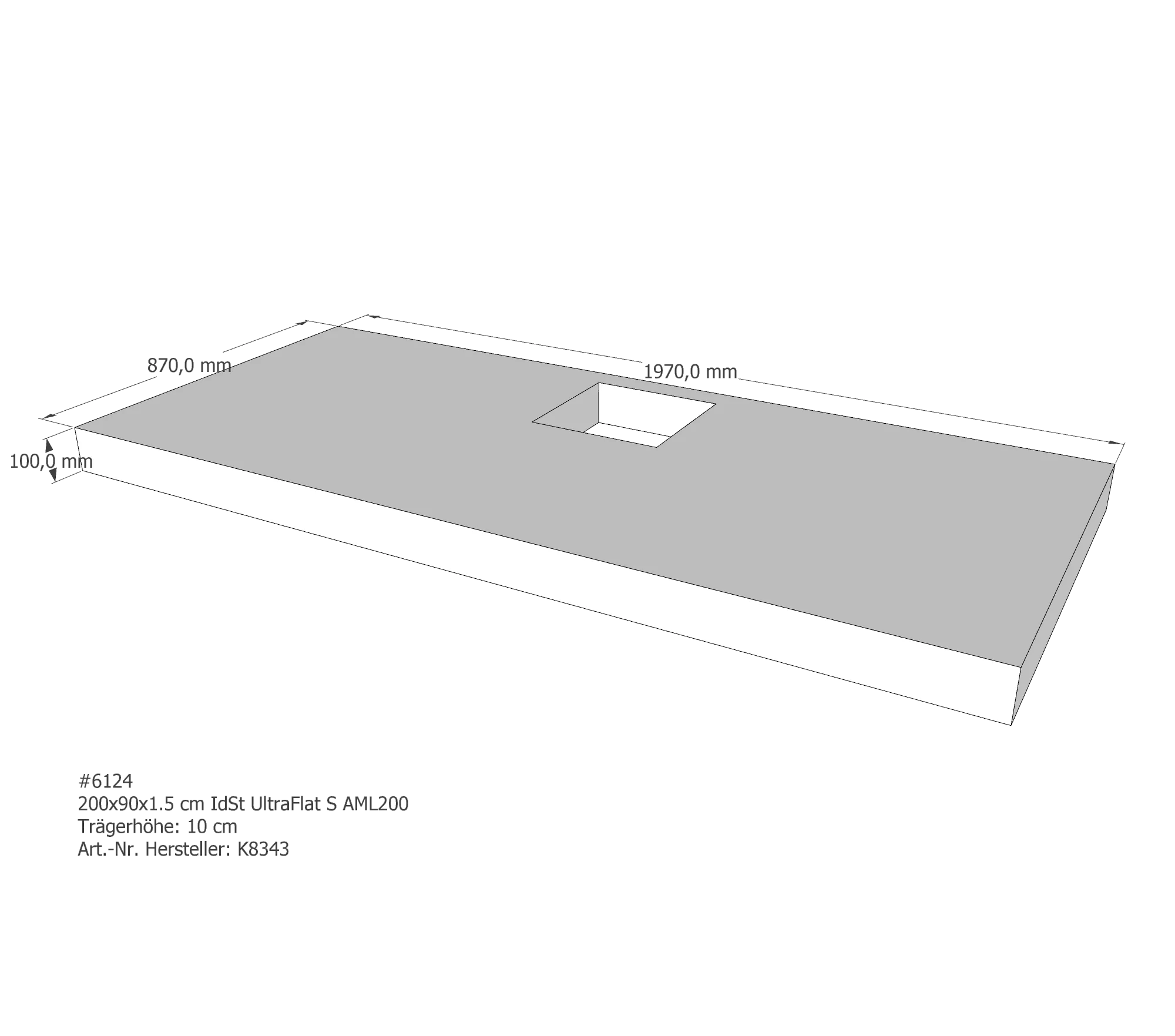 Duschwannenträger für Ideal Standard Ultra Flat S 200 × 90 × 1,5 cm Duschwannenträger für Ideal Standard Ultra Flat S 200 × 90 × 1,5 cm
