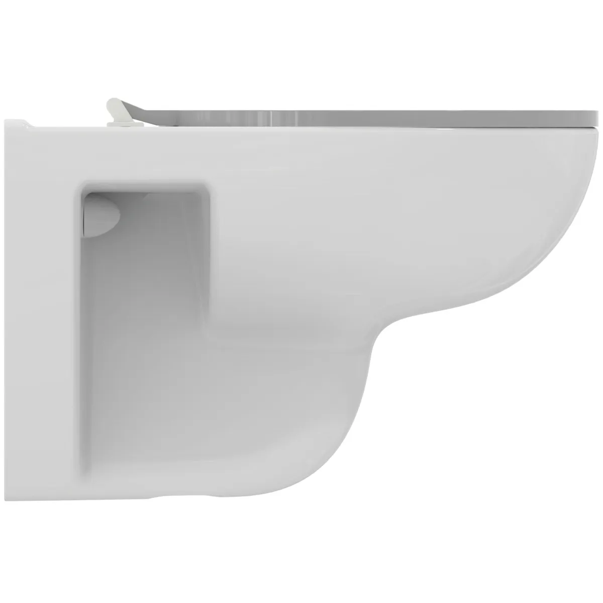 Fäkalienausguß mit Wandtiefspül-WC i.life A Randlos 360x540x330mm SmartGuard+ Weiß mit WC-Klapprost Grau Fäkalienausguß mit Wandtiefspül-WC i.life A Randlos 360x540x330mm SmartGuard+ Weiß mit WC-Klapprost Grau