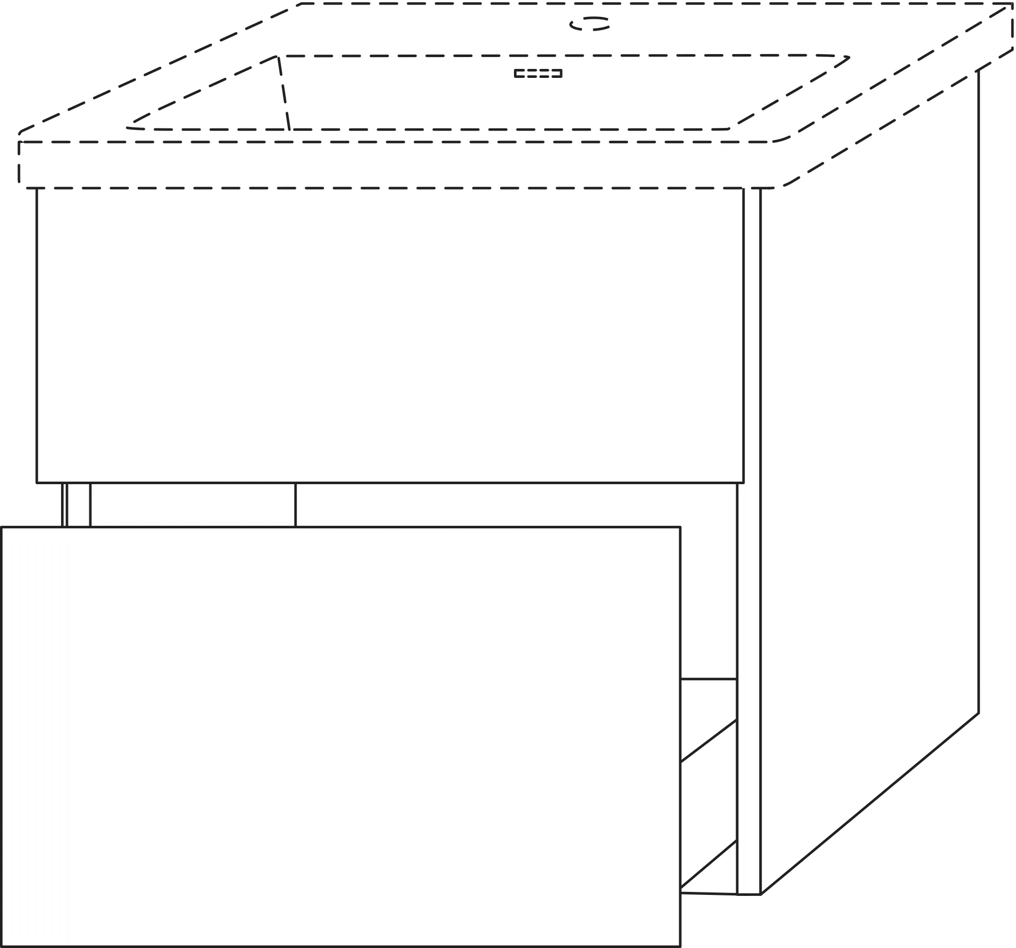 Waschtischunterbau mit Auszügen 3way (BR846) 588x555x462 Anthrazit-Matt