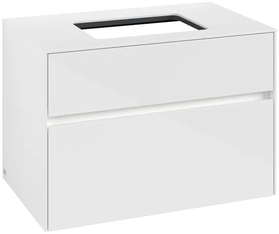 Villeroy & Boch Waschtischunterschrank „Collaro“ 800 × 548 × 500 mm Glossy White, mit Beleuchtung, für Becken mittig