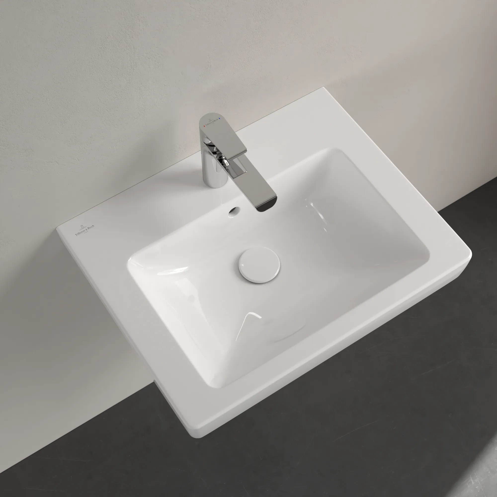 Villeroy & Boch Wandwaschtisch „Subway 2.0“ 550 × 440 × 150 mm, mit Hahnlochbohrung, Hahnlochposition mittig, mit Hahnlochbank in Weiß Alpin Villeroy & Boch Wandwaschtisch „Subway 2.0“ 550 × 440 × 150 mm, mit Hahnlochbohrung, Hahnlochposition mittig, mit Hahnlochbank in Weiß Alpin