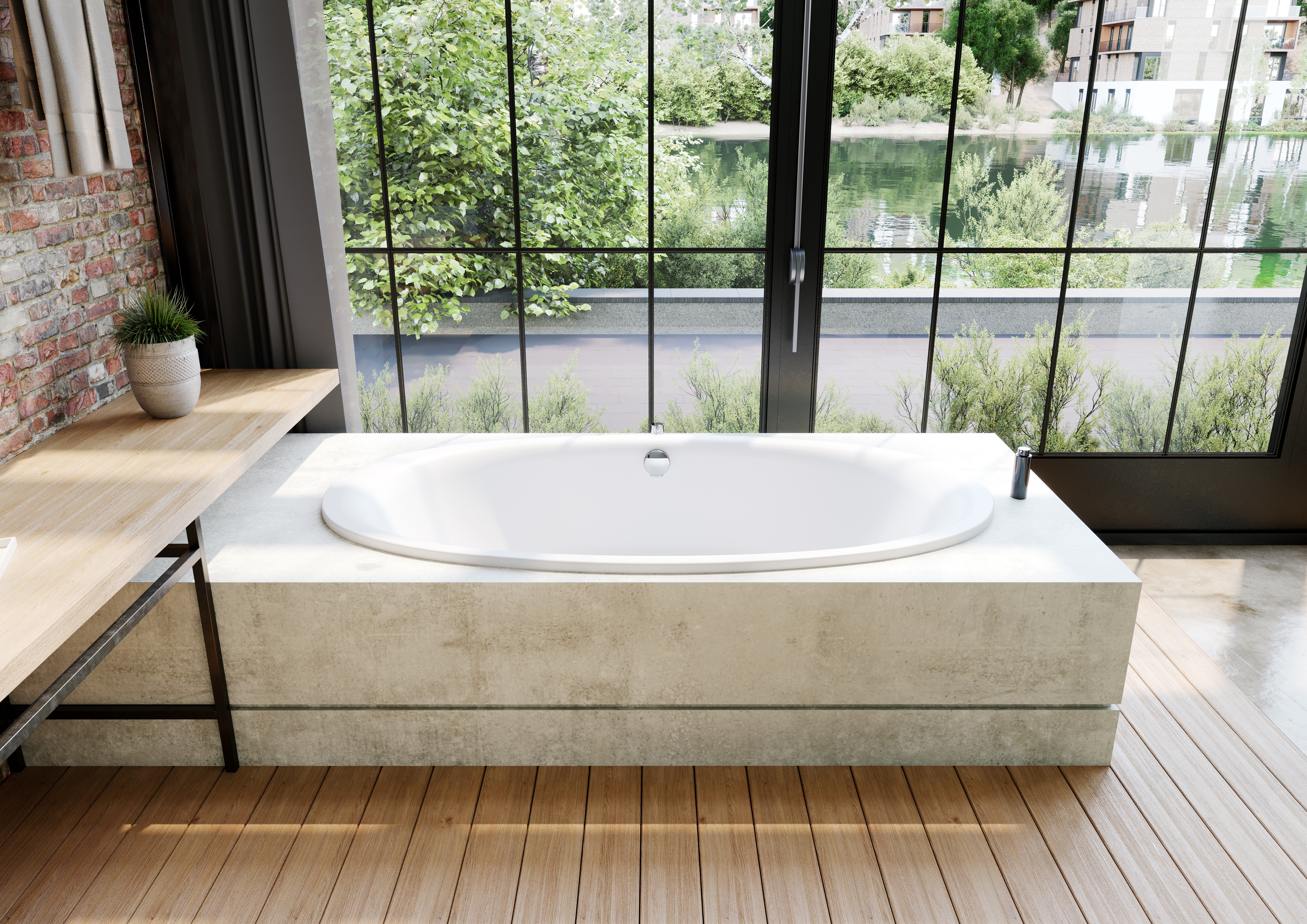 Kaldewei Badewanne „Ellipso Duo Oval“ oval 190 × 100 cm, mit Grifflochbohrungen in alpinweiß