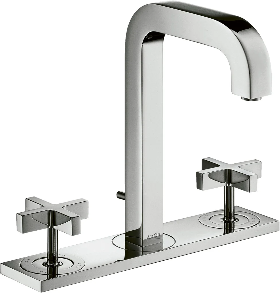 Hansgrohe AXOR Citterio 3-Loch Waschtischarmatur Chrom, ComfortZone 170, Ausladung 140 mm, Kreuzgriff, Normalstrahl