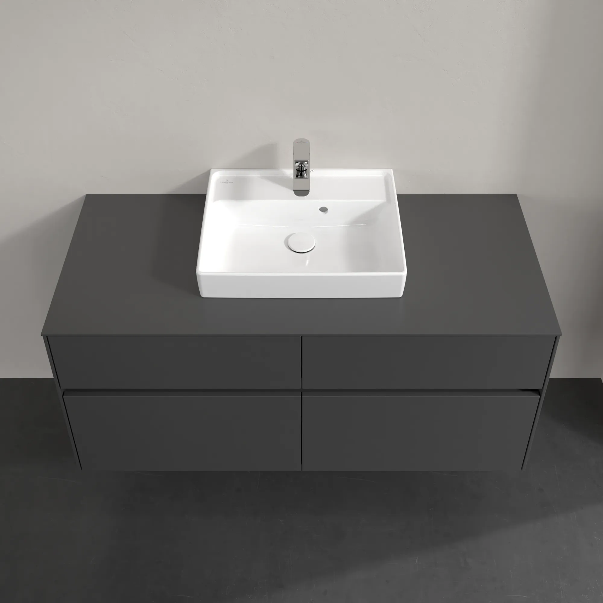 Villeroy & Boch Waschtischunterschrank „Collaro“ 1200 × 548 × 500 mm Graphite, mit Beleuchtung, für Becken mittig Villeroy & Boch Waschtischunterschrank „Collaro“ 1200 × 548 × 500 mm Graphite, mit Beleuchtung, für Becken mittig