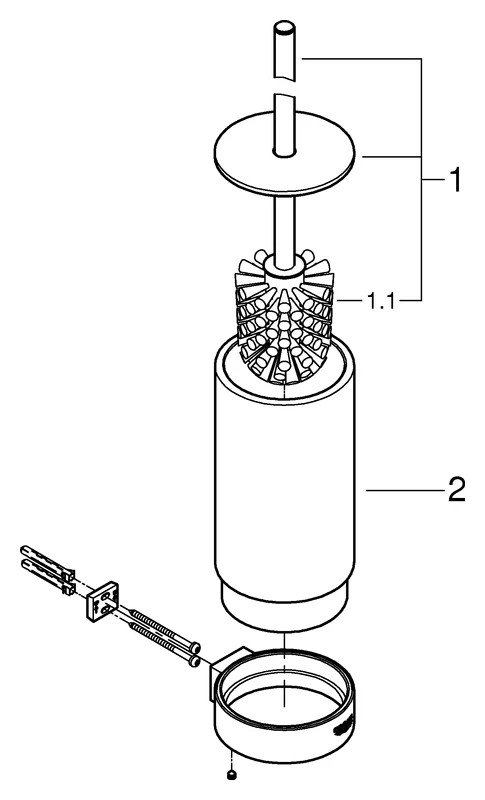 Toilettenbürstengarnitur Selection 41076, Wandmontage, chrom Toilettenbürstengarnitur Selection 41076, Wandmontage, chrom