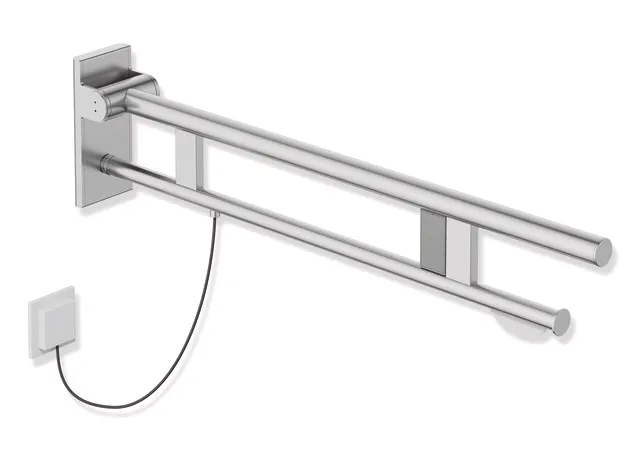 HEWI Stützklappgriff Duo Design A, Edelstahl, 850 mm Ausladung