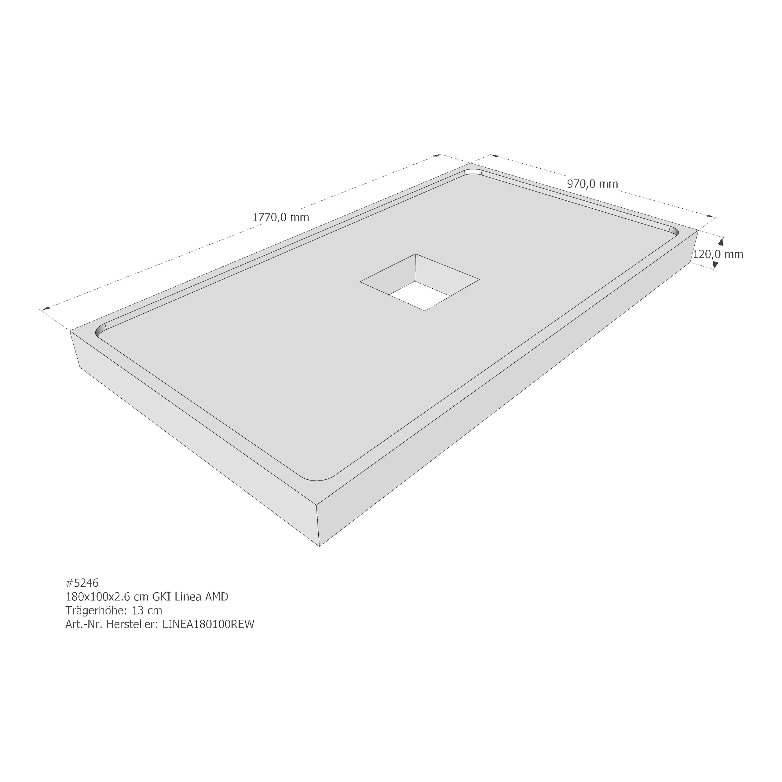 Duschwannenträger für GKI Linea 180 × 100 × 2,6 cm