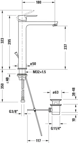 A.1 Einhebel.Waschtischmischer Xl mit Zugstange