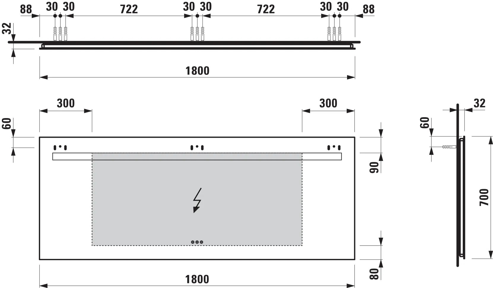Laufen Spiegel „LEELO“ in Aluminium, glanzeloxiert Laufen Spiegel „LEELO“ in Aluminium, glanzeloxiert