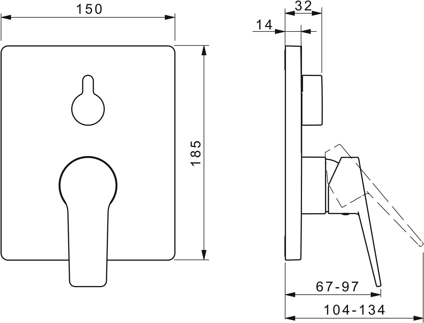 HansaTWIST Wannen- und Brausearmatur, Einhebelmischer Fertigmontageset für Wanne/Brause HansaTWIST 8984 Rosette eckig Matt-Schwarz HansaTWIST Wannen- und Brausearmatur, Einhebelmischer Fertigmontageset für Wanne/Brause HansaTWIST 8984 Rosette eckig Matt-Schwarz
