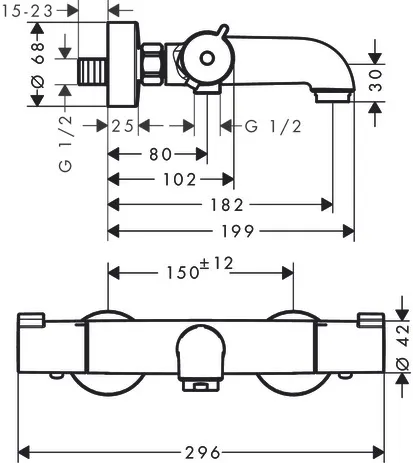 Thermostat Ecostat CL 1001 Wanne AP DN15 chrom Thermostat Ecostat CL 1001 Wanne AP DN15 chrom